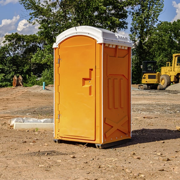 how often are the porta potties cleaned and serviced during a rental period in Grassflat PA